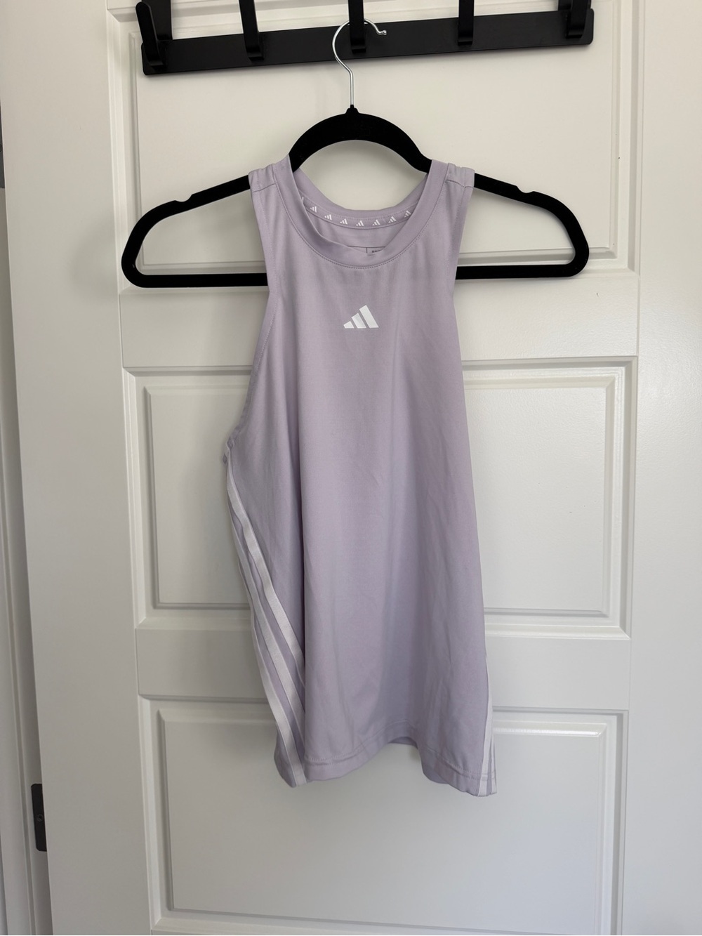 adidas Light Lavender Workout Performance Tank with White Logo